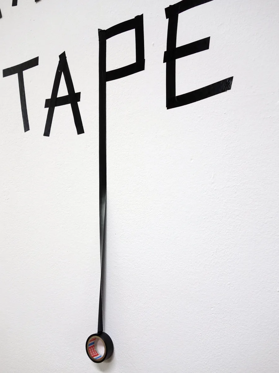 mistapes, detail, the tape running down to the roll