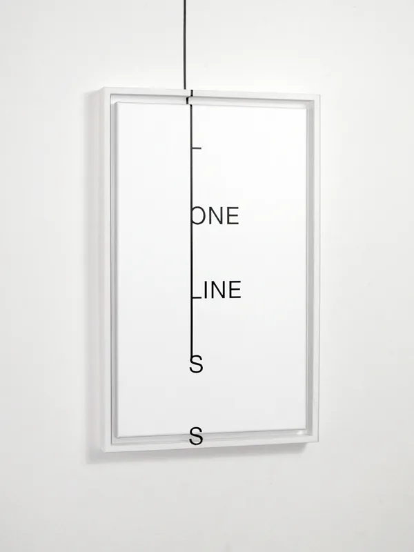 loneliness (one line), 30cm x 50cm, acrylic on canvas, framed, ©2015