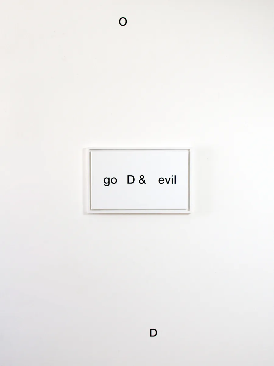 odd, 30cm x 50cm, acrylic on canvas, vinyl letters, framed, ©2015