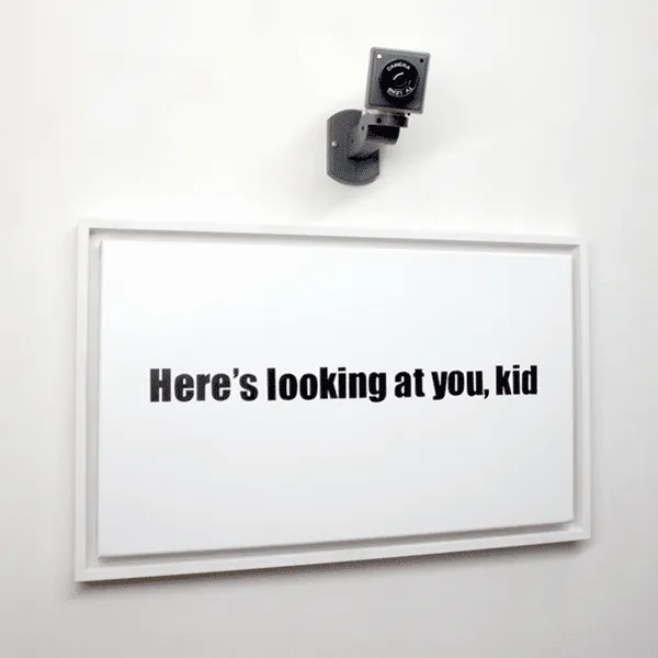 here's looking at you, kid, 30cm x 50cm, acrylic on canvas, framed, security camera, ©2014