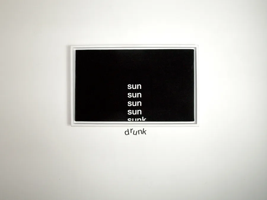 when the sun goes down, 30cm x 50cm, acrylic on shirt,  framed, ©2014