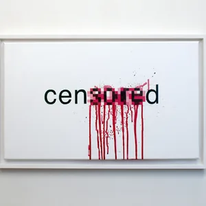 censored, 30cm x 50cm, acrylic on canvas,  framed, ©2009/2014