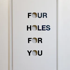 four holes, 30cm x 50cm, acrylic on canvas,  framed, ©2013