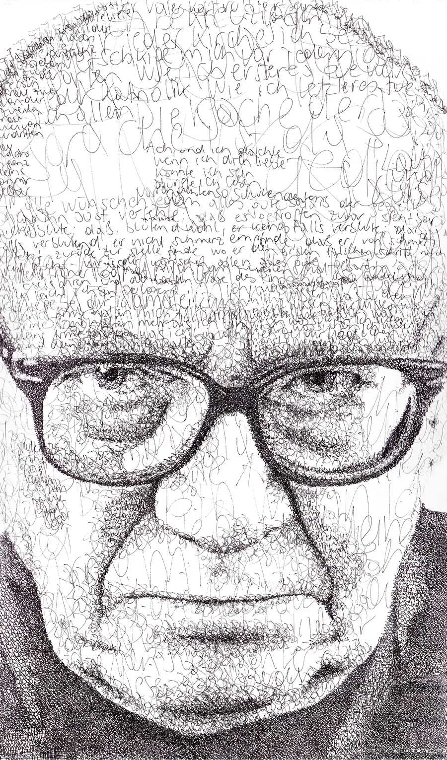 ja ja jandl, written portrait, 30cm x 50cm, permanent marker on canvas, ©2011