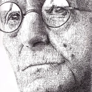 he he hesse, written portrait, 30cm x 50cm, permanent marker on canvas, ©2011