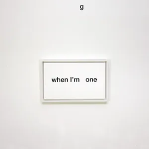 one, 30cm x 50cm, acrylic on canvas, vinyl letter, framed, © 2020