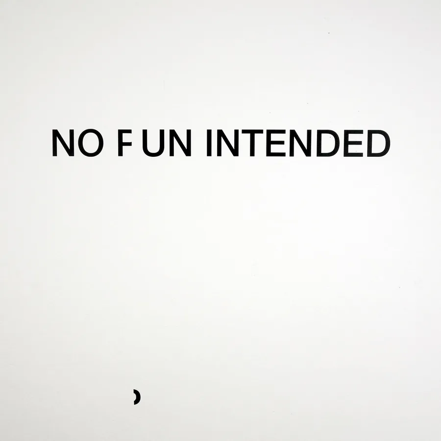 no fun intended, the words on the wall, the comma fallen