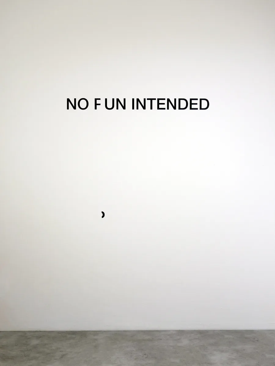 no fun intended, text-installation, dimensions variable, ©2020