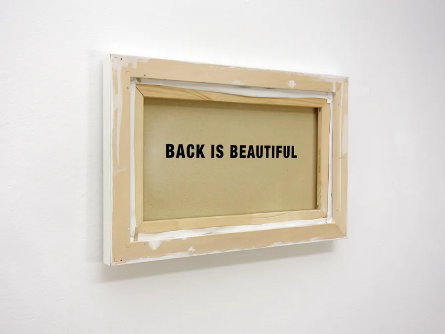 back is beautiful, 30cm x 50cm, acrylic on backside of canvas, framed, © 2012/2020