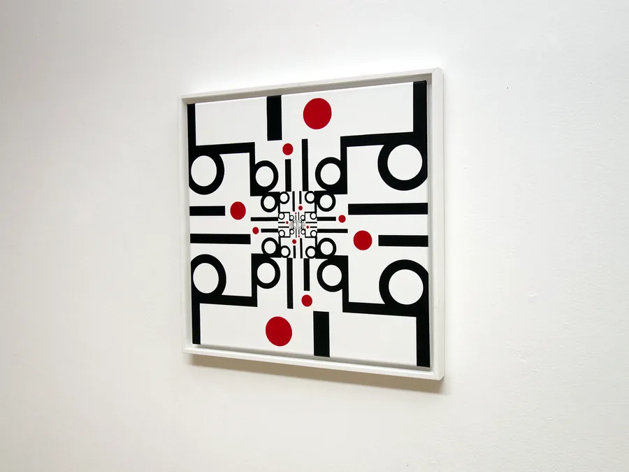 bild bild, the framed work seen from the side
