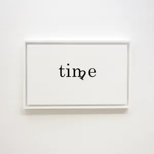 just in time, 30cm x 50cm, acrylic on wood, clockwork, framed, © 2011/2018