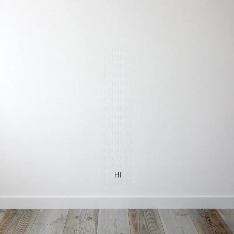 hi (out of nothing), text-installation, dimensions variable, ©2016