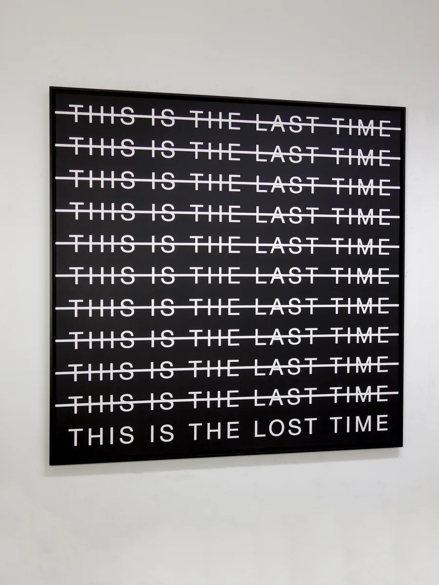 the lost time, the framed work on the wall