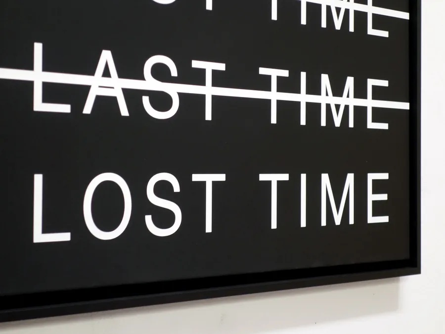 the lost time, detail, the last line reading the lost time
