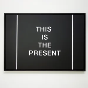 the present is a present, 70cm x 100cm, acrylic on canvas, framed, ©2023