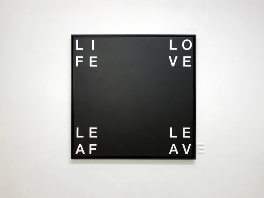 four seasons, 100cm x 100cm, acrylic on canvas, wooden letter, framed, ©2021