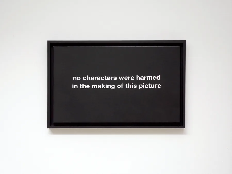 no characters were harmed in the making of this picture, 50cm x 30cm, acrylic on canvas, framed, ©2022/2012