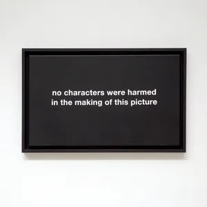 no characters were harmed in the making of this picture, 50cm x 30cm, acrylic on canvas, framed, ©2022/2012