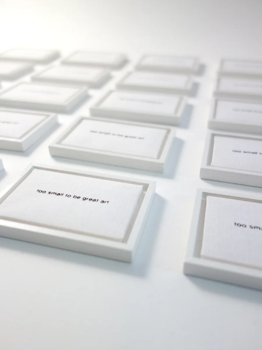 too small to be great art, the edition laid out in rows