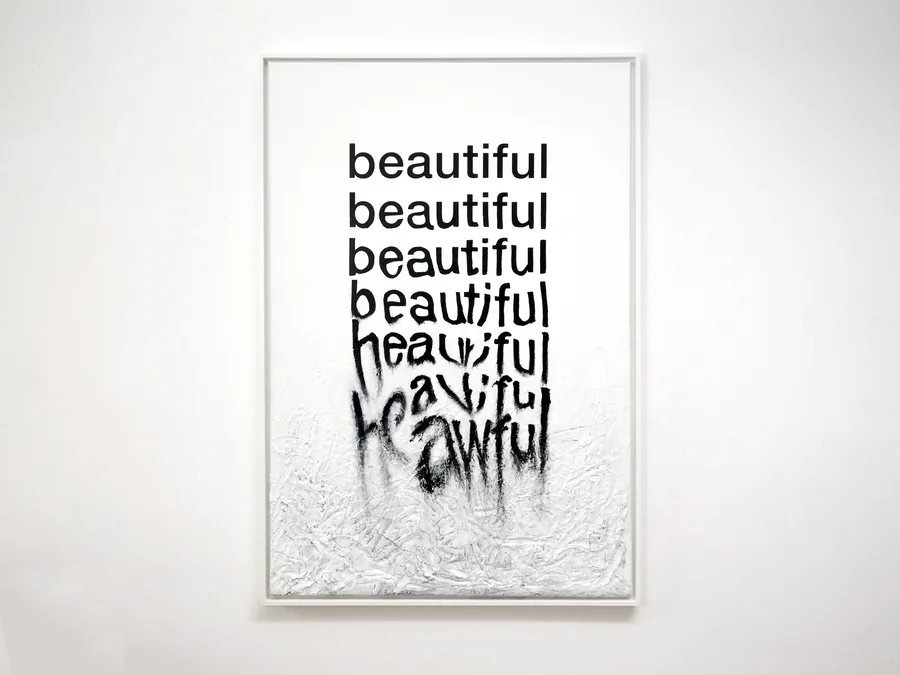 how quickly things can change III, 120cm x 80cm, acrylic & dispersion paint on canvas, framed, ©2022