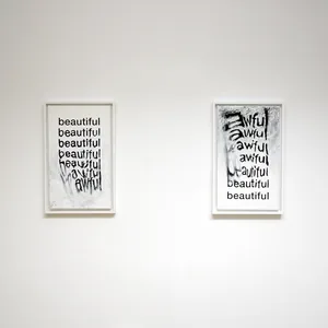 how quickly things can change I & II, 30cm x 50cm each, acrylic & dispersion paint on canvas, framed, ©2021