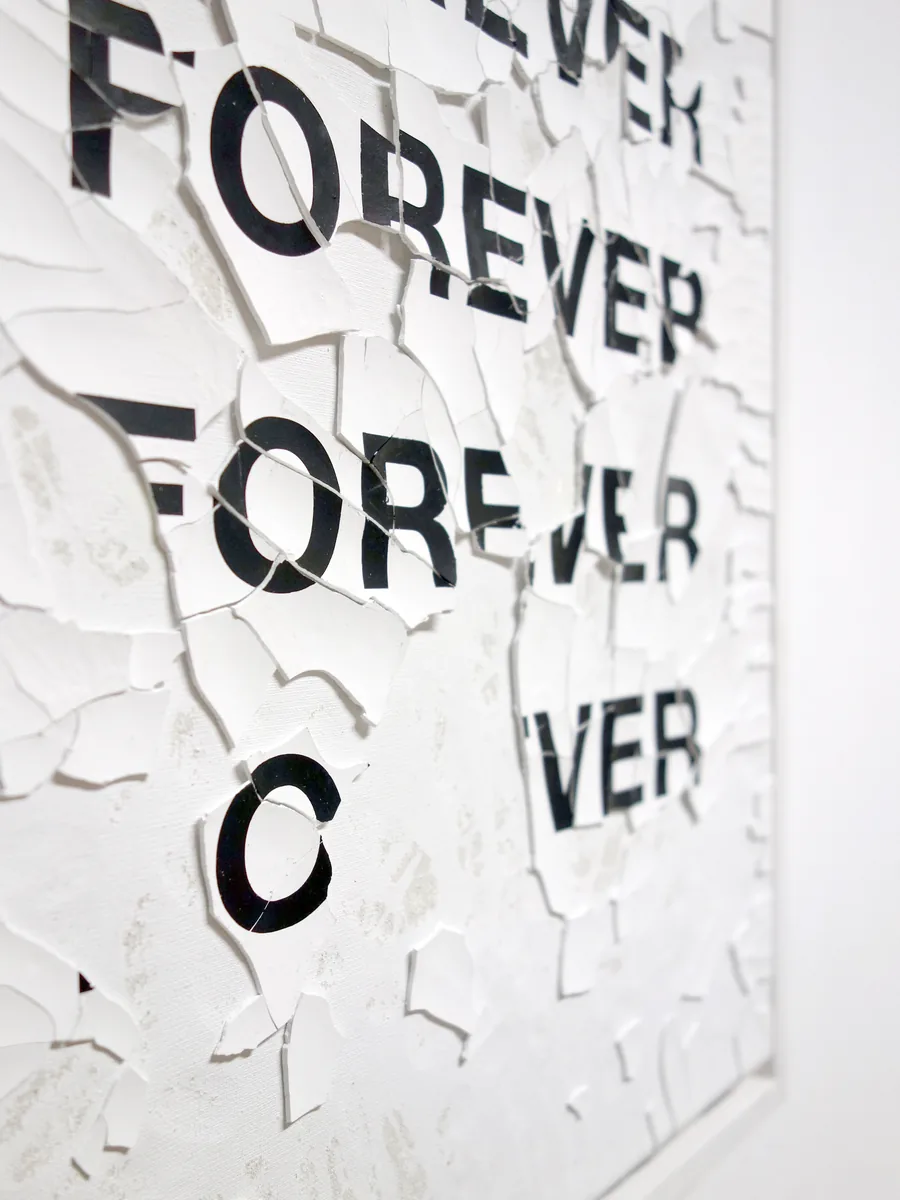 nothing lasts forever, detail, the word breaking apart