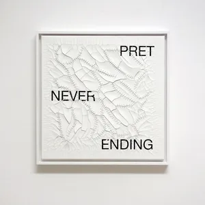never ending, 50cm x 50cm, acrylic, dispersion paint & thread on canvas, framed, ©2021