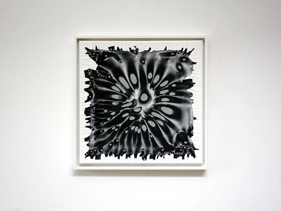 behind the surface, 50cm x 50cm, dispersion paint and acrylic on canvas, framed, ©2022