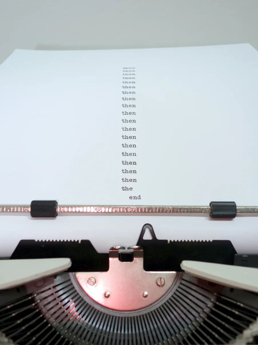 the end, detail, then repeated down to the end