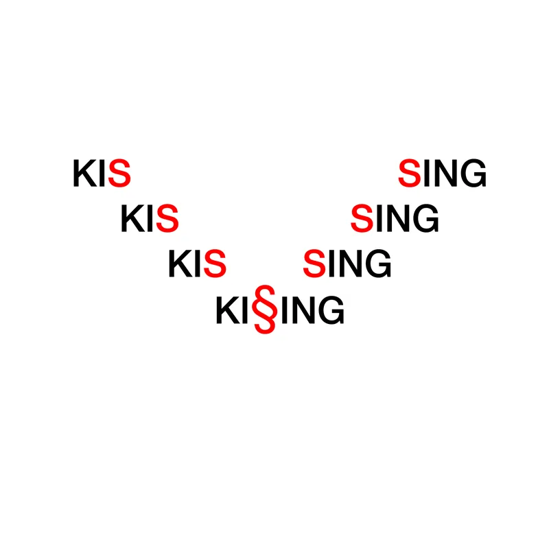 kissing, concrete poetry, ©anatol knotek