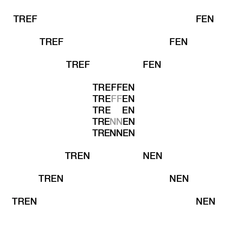 treffen - trennen, concrete poetry, ©anatol knotek