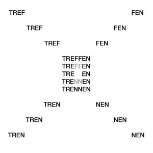 treffen - trennen, concrete poetry, ©anatol knotek