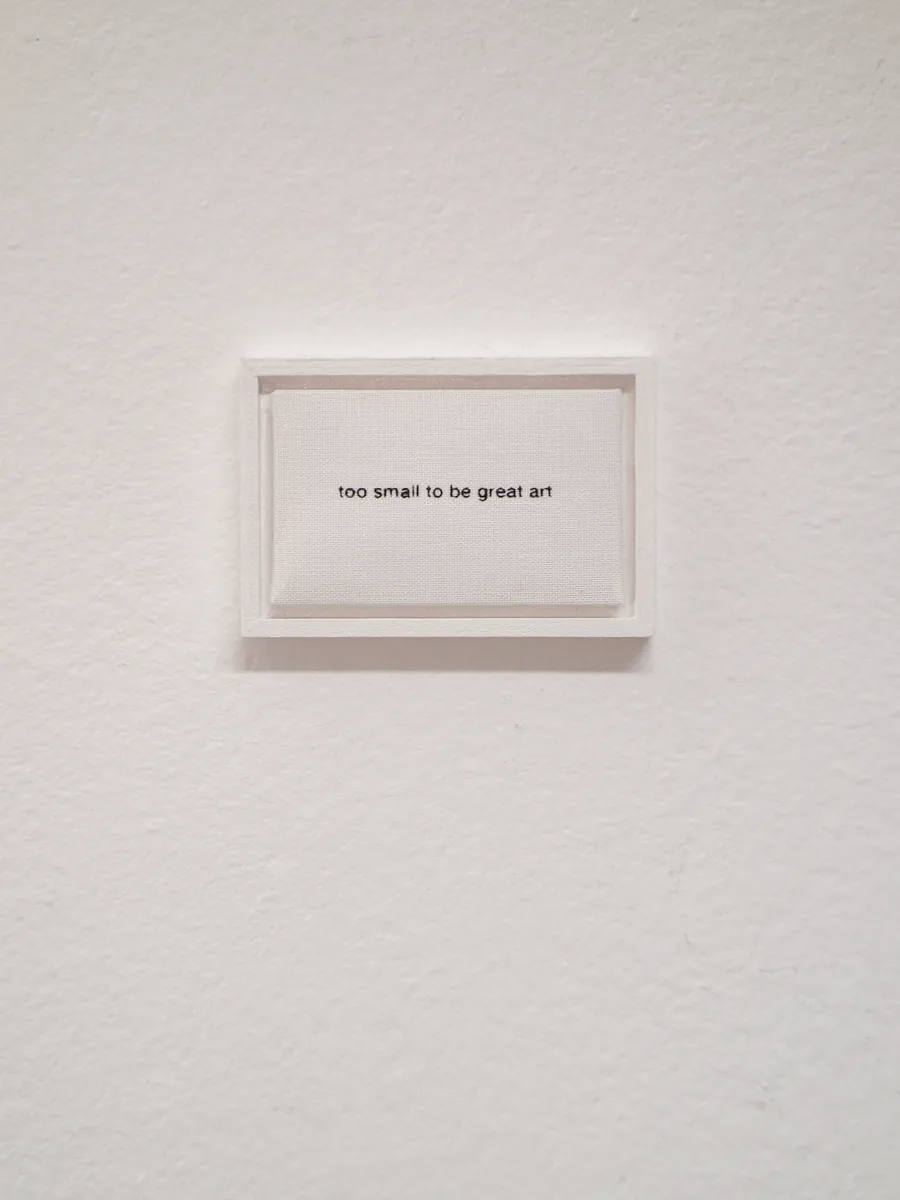 »too small to be great art«, view 3