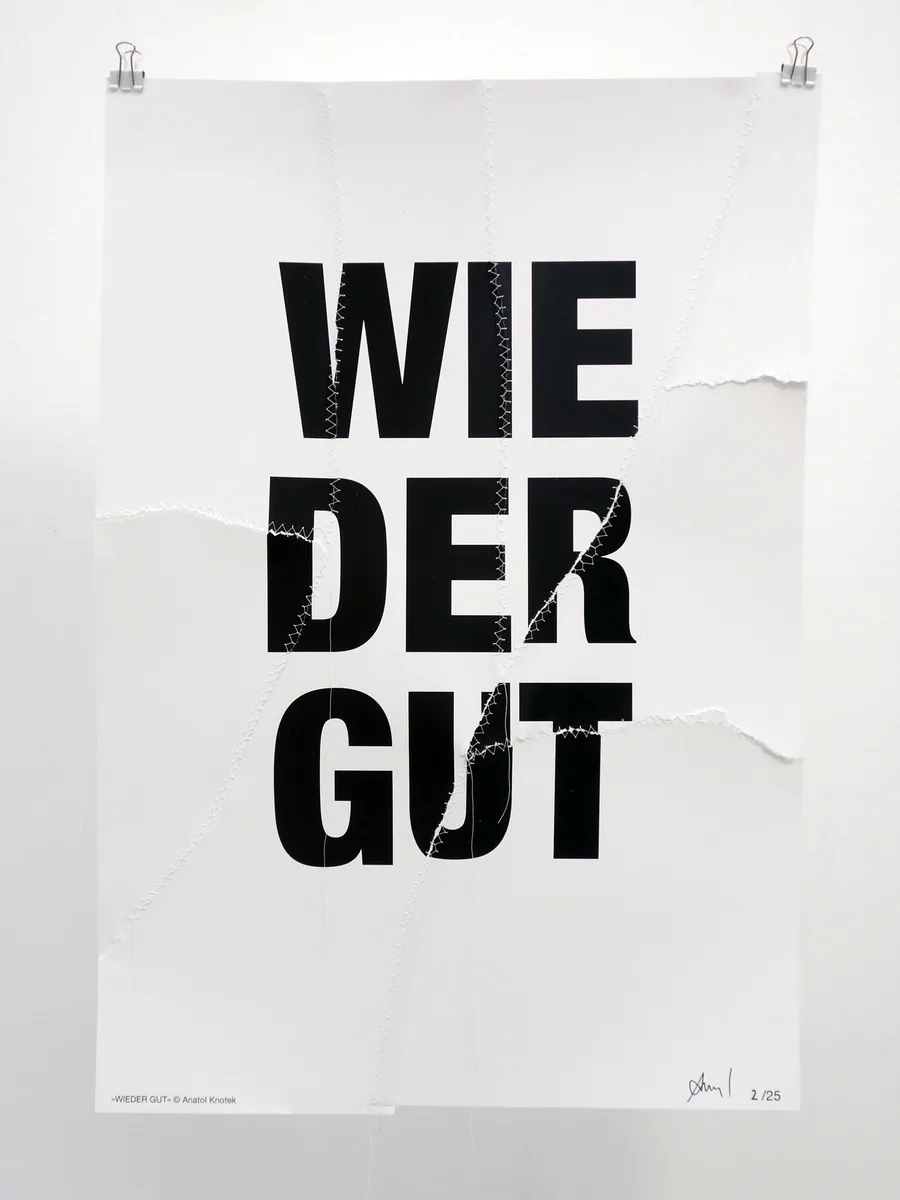 »wieder gut« poster, limited edition of 25