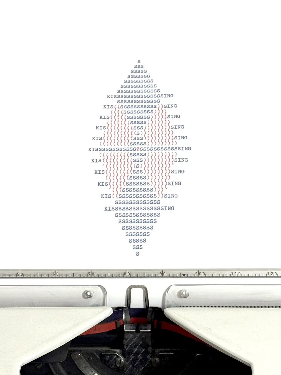 kissing, typewriter art, ©anatol knotek